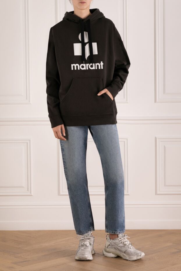 Isabel Marant women's gray oversized hoodie with a white logo 180626 - photo 2