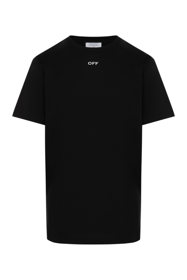 Off-White хлопковая футболка мужская черная с логотипом 180669 - фото 1