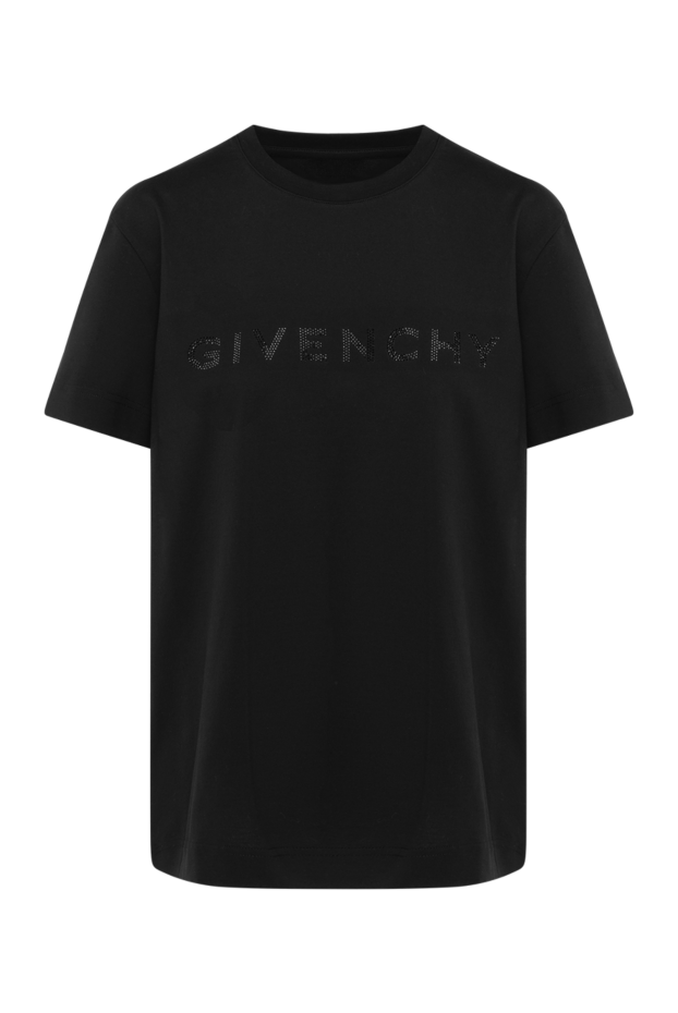 Givenchy кристал логотипі бар әйелдерге арналған қара мақта жейде 180682 - фото 1