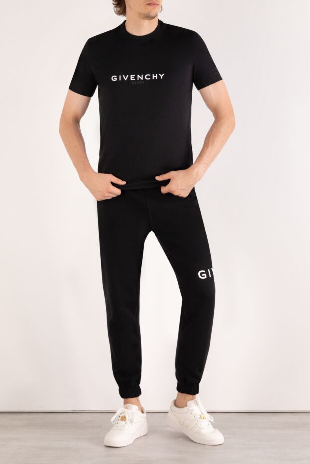 Givenchy ақ бренді бар классикалық қара футболка 180684 - фото 2
