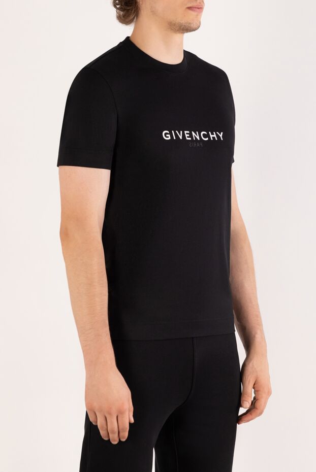 Givenchy ақ бренді бар классикалық қара футболка 180684 - фото 3