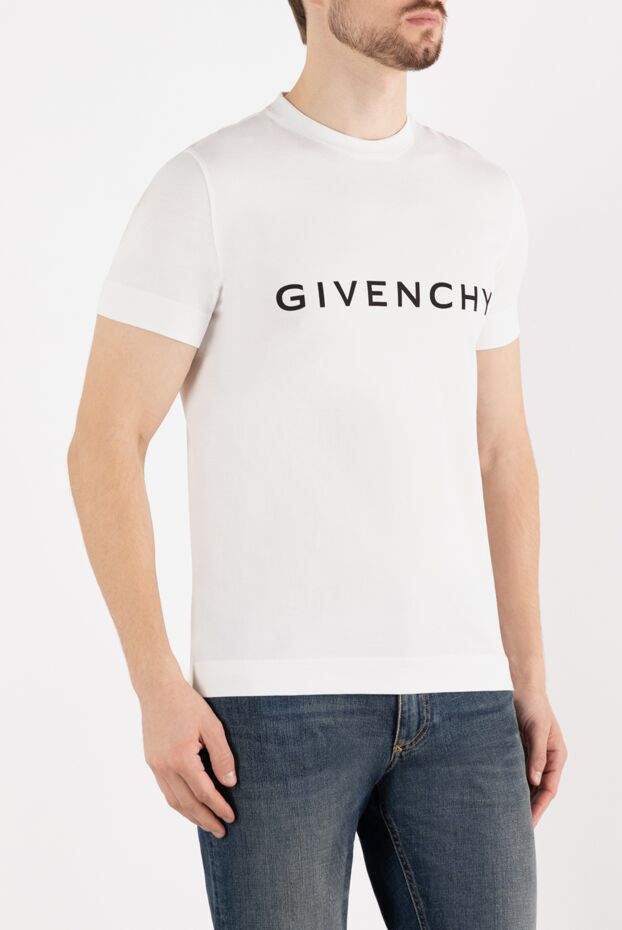 Givenchy тікелей тігілген және логотипі бар ерлерге арналған негізгі ақ футболка
 180687 - фото 3
