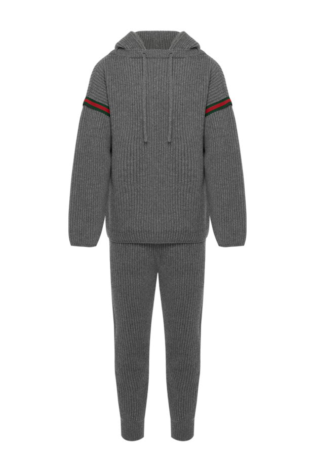 Gucci костюм прогулочный мужской серый в рубчик 180709 - фото 1