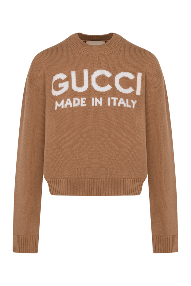Gucci brown woolen women's jumper with logo. 180712 - photo 1