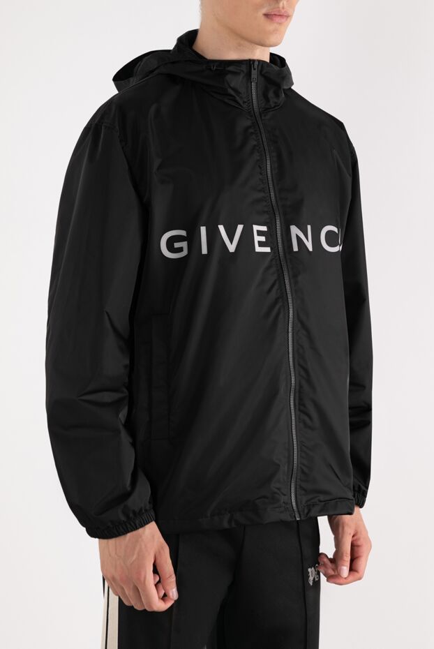 Givenchy куртка с капюшоном мужская черная с большим логотипом 180719 - фото 3
