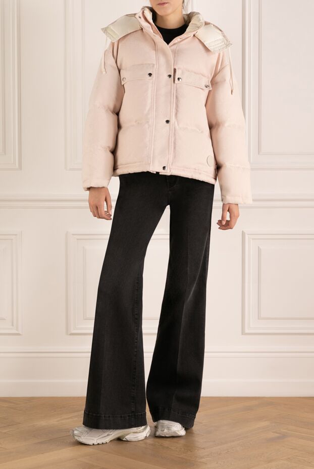 Gucci women's pink down jacket with cotton textile padding 180723 - photo 2