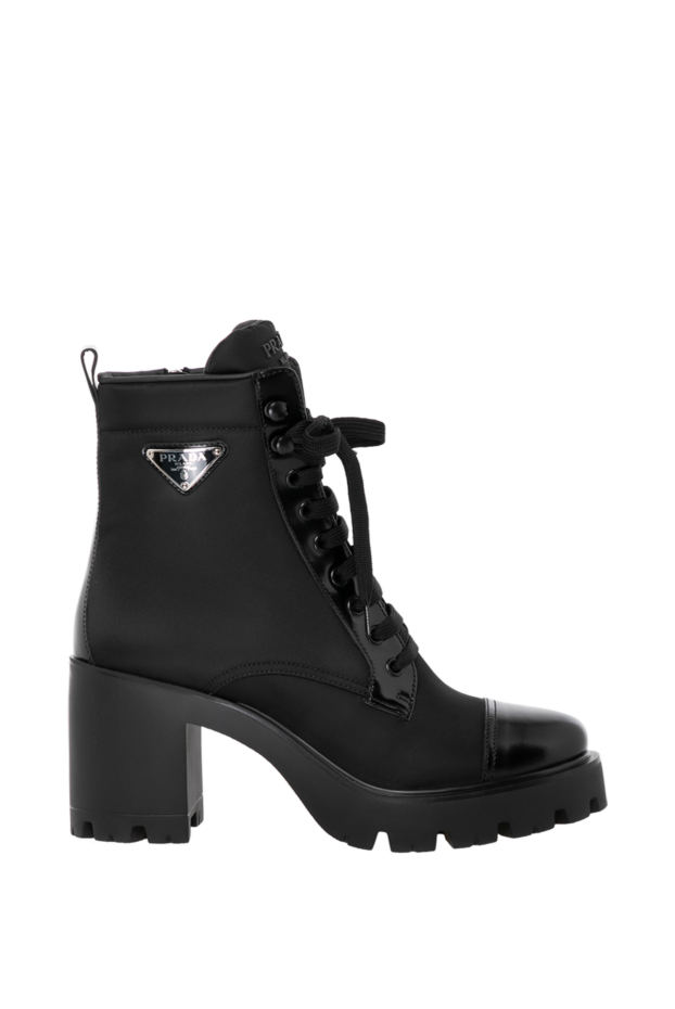 Prada women's nylon high-heeled boots black 180802 - photo 1