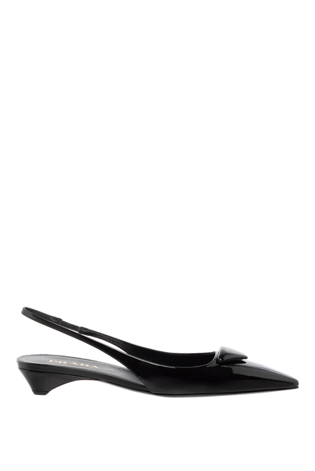 Prada black leather sandals with logo on the heel 180804 - photo 1