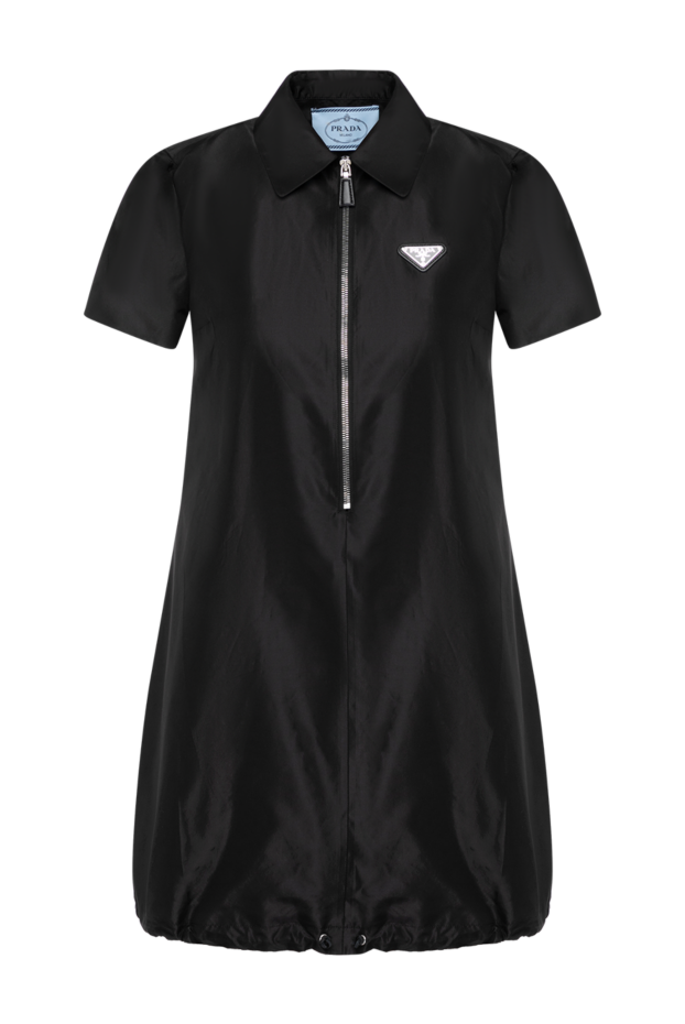Prada платье черное с короткими рукавами и логотипом 180808 - фото 1