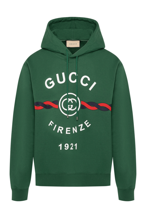 Gucci зеленое худи мужское с логотипом 180827 - фото 1