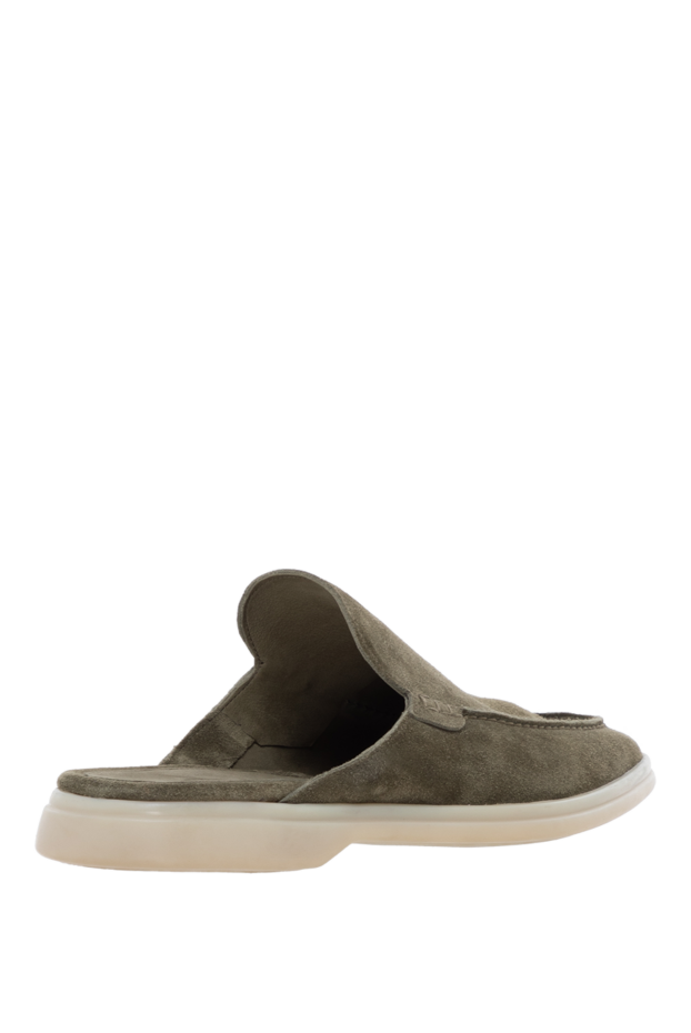 Cesare di Napoli green suede flip flops with white sole 180849 - photo 3