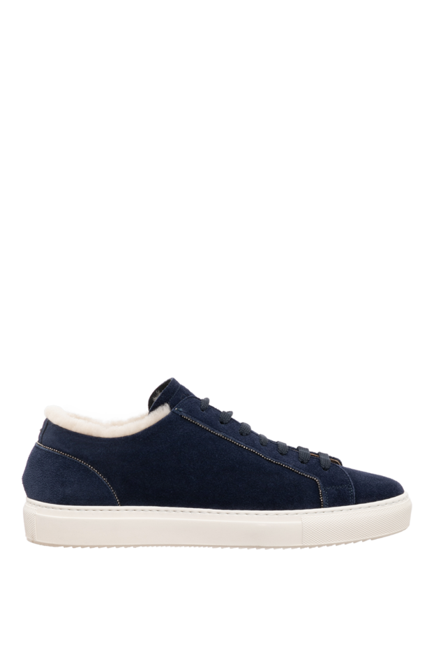 Doucal`s women's blue suede fur snickers 180854 - photo 1