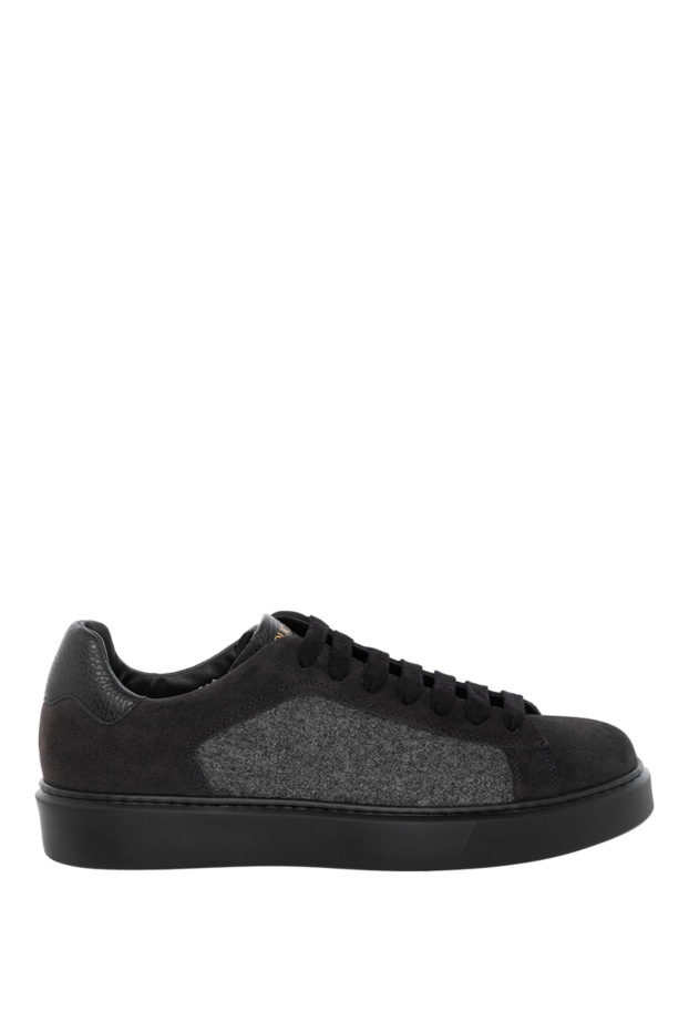 Doucal`s men's gray suede and textile sneakers. 180862 - photo 1