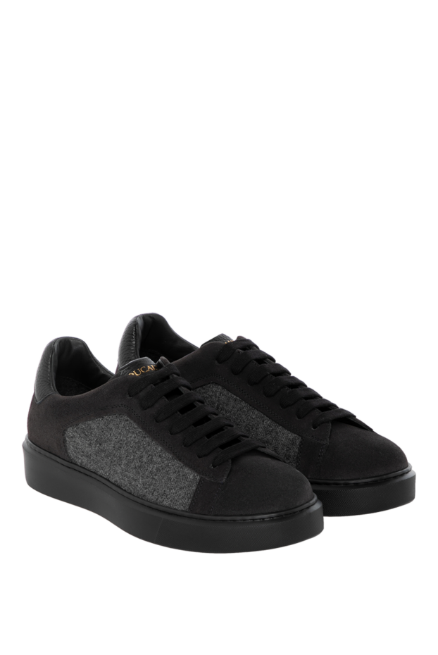 Doucal`s men's gray suede and textile sneakers. 180862 - photo 3