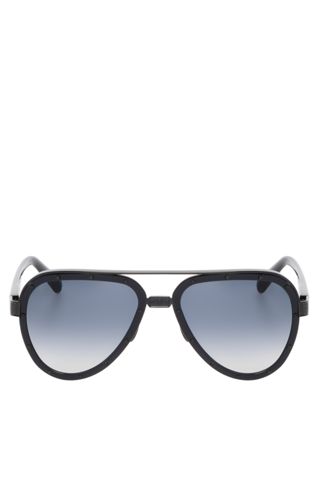 Stefano Ricci сұр-көк градиент линзалары бар қара жақтаулы aviator күннен қорғайтын көзілдірігі 180891 - фото 1