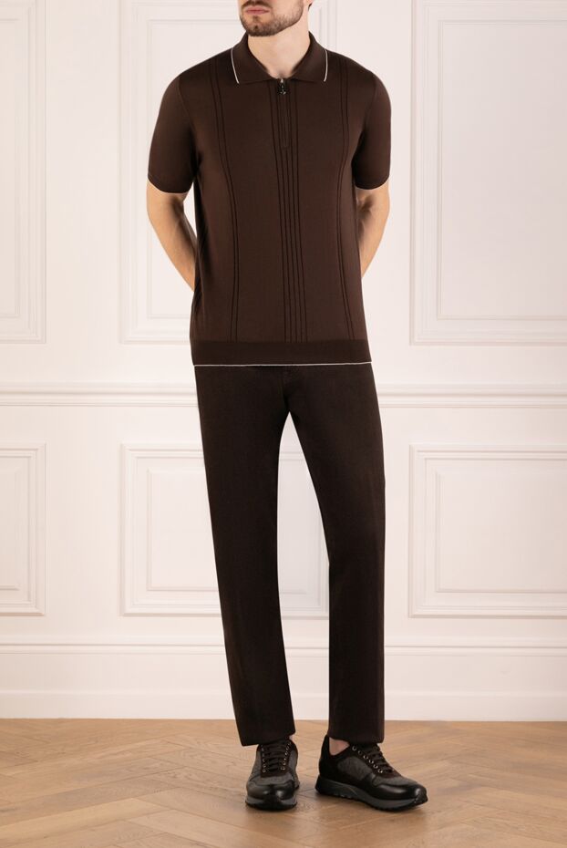 Svevo polo for men brown with a zipper 180899 - photo 2