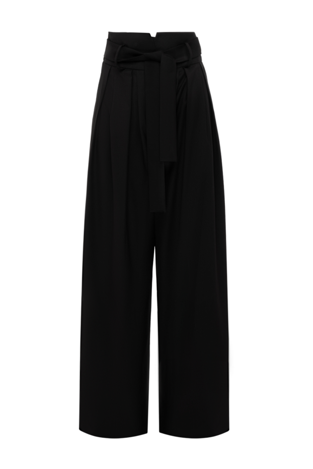Fleur de Paris women's wide trousers with ties with a belt black 181055 - photo 1