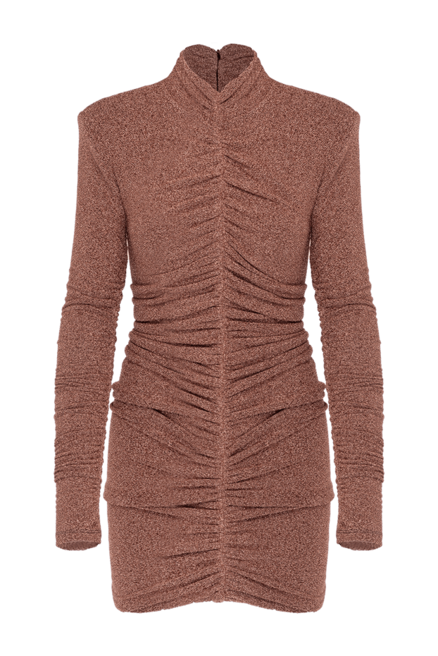 Brown knitted dress with drapery - photo 1