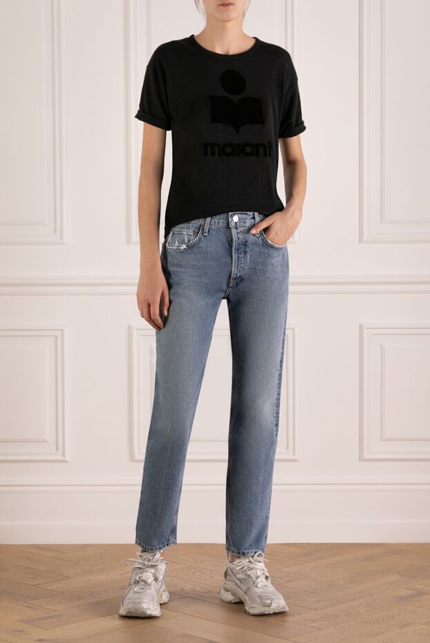 Citizens of Humanity women's basic light blue jeans with decorative fringe at the pocket
 181079 - photo 2