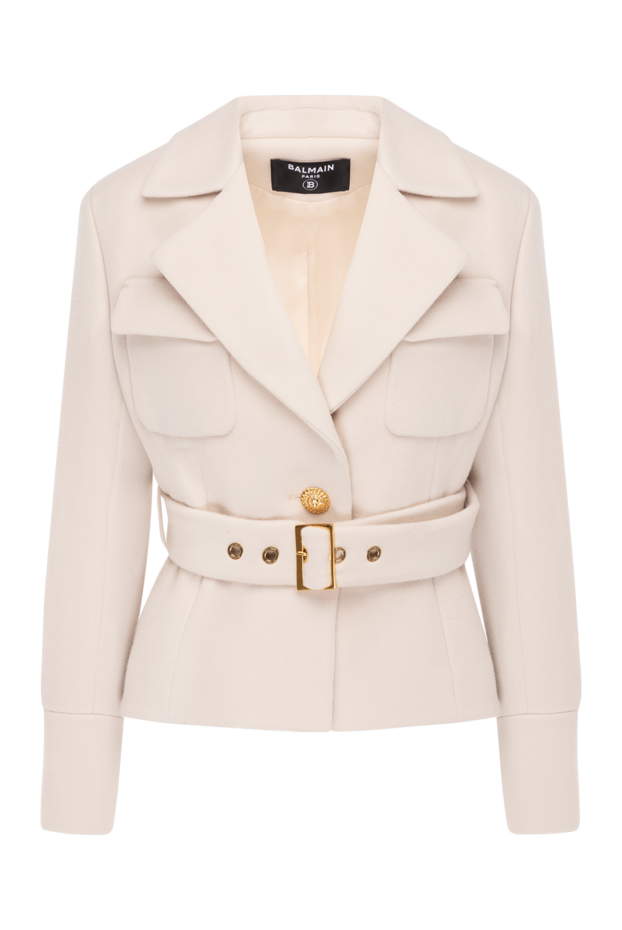 Balmain women's beige jacket made of wool and cashmere 181132 - photo 1