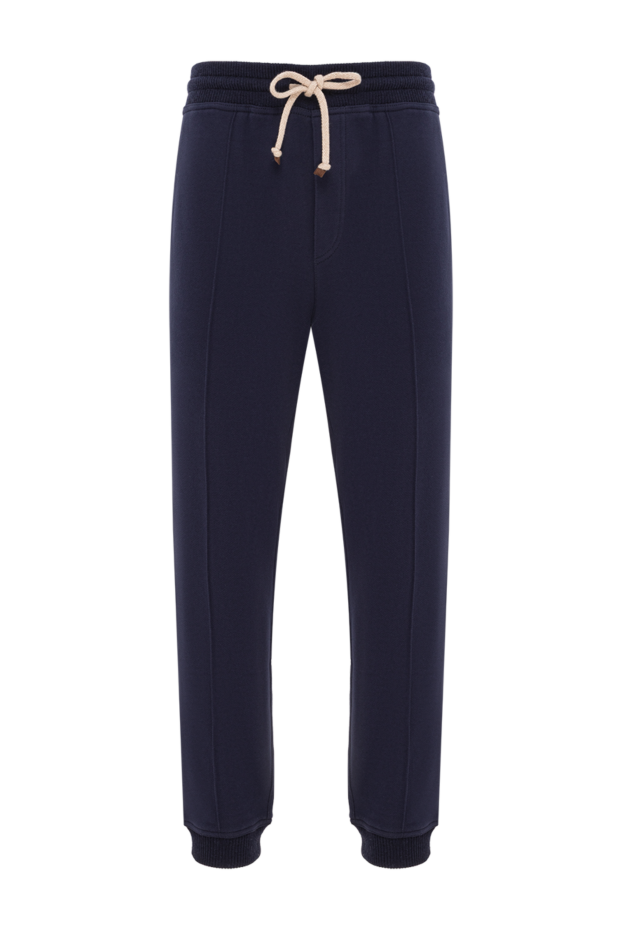 Brunello Cucinelli dark blue men's joggers made of pure cotton
181155 - photo 1