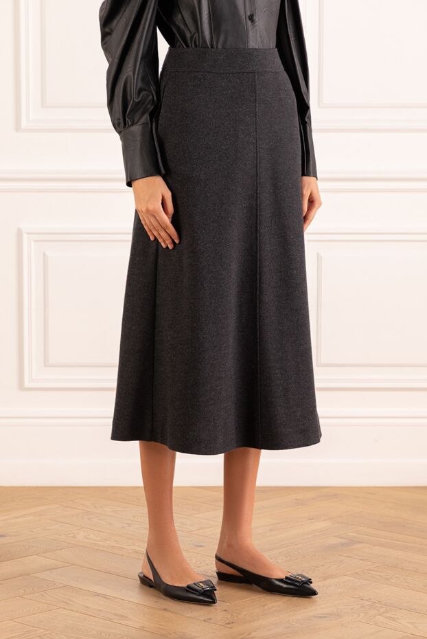 Brunello Cucinelli long cashmere maxi skirt gray 181167 - photo 3