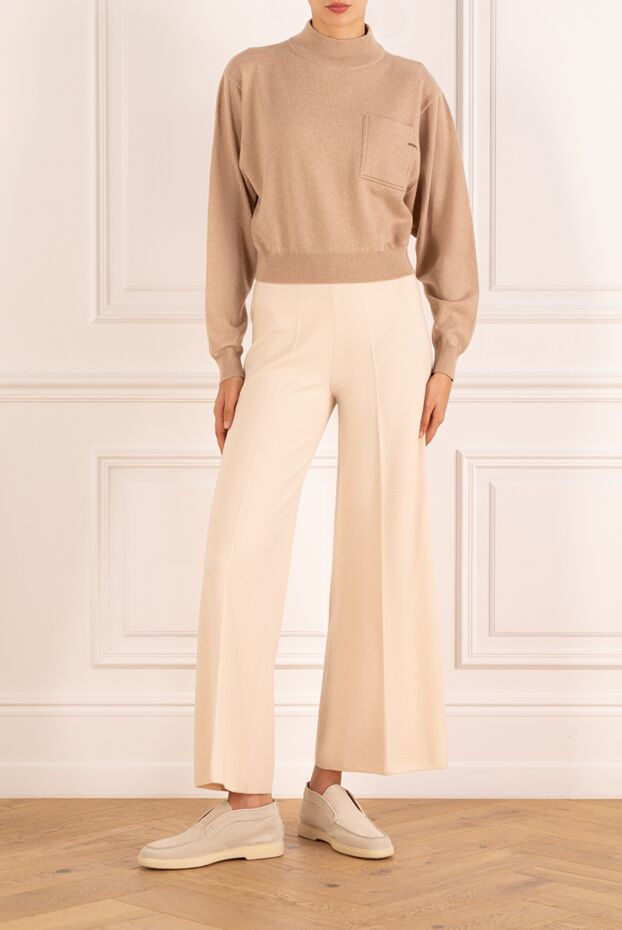 Brunello Cucinelli women's beige cashmere knitted jumper 181190 - photo 2