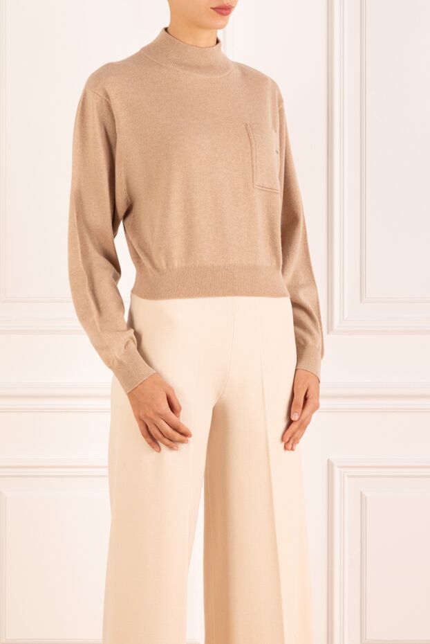 Brunello Cucinelli women's beige cashmere knitted jumper 181190 - photo 3