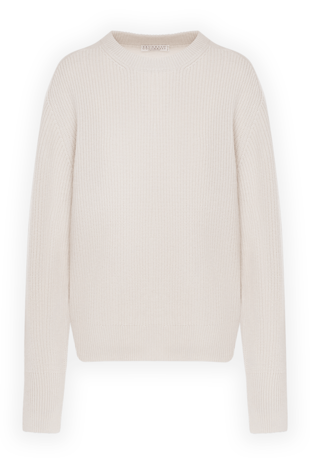 Brunello Cucinelli knitted cashmere jumper white for women 181191 - photo 1