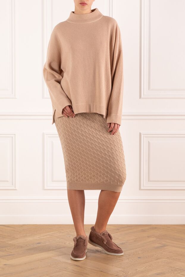 Brunello Cucinelli women's pink ribbed cashmere jumper 181200 - photo 2