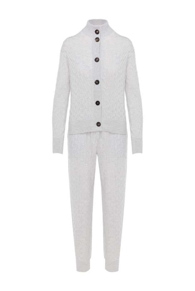 Brunello Cucinelli women's gray knitted cashmere walking suit 181204 - photo 1