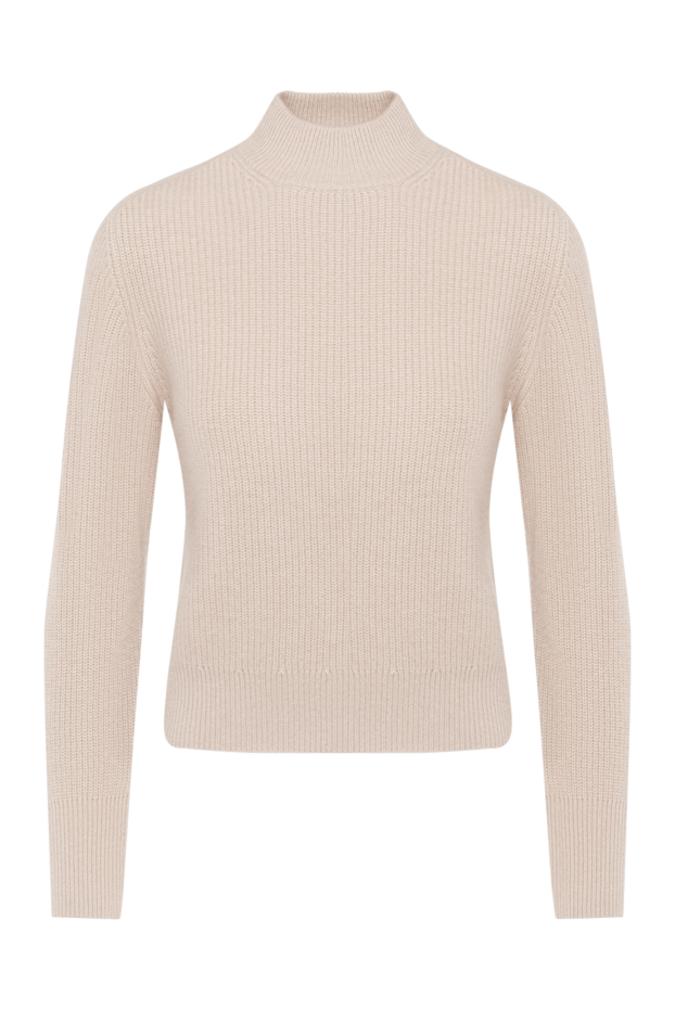 Brunello Cucinelli women's beige cashmere ribbed cropped jumper 181215 - photo 1