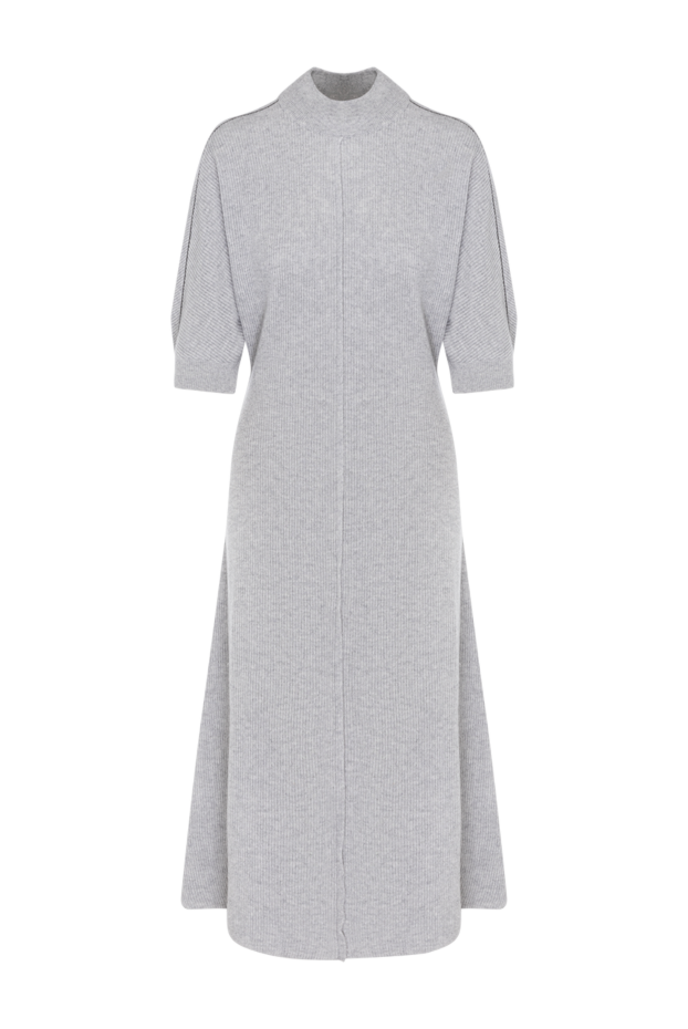 Brunello Cucinelli loose dress with short sleeves, gray knitted 181217 - photo 1