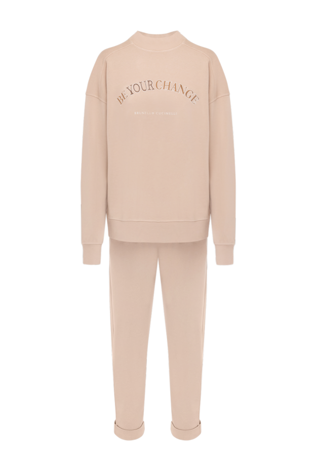 Brunello Cucinelli спортивный костюм из хлопка с логотипом женский бежевый 181265 - фото 1