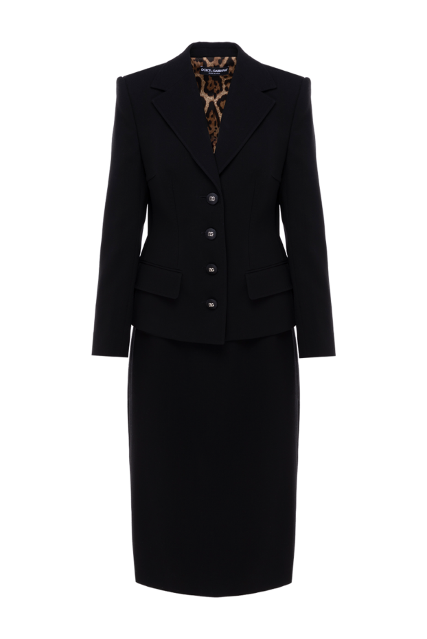 Dolce & Gabbana black wool women's costume with midi skirt 181275 - photo 1