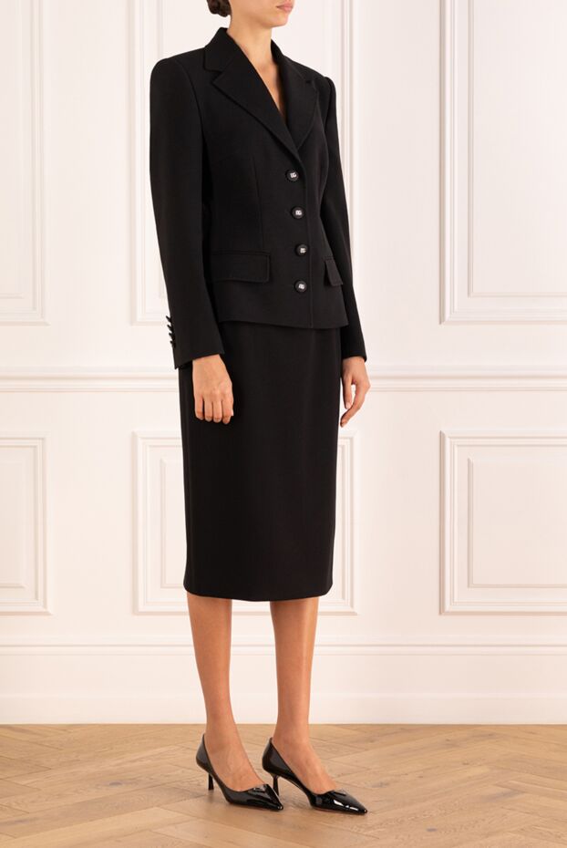 Dolce & Gabbana black wool women's costume with midi skirt 181275 - photo 3