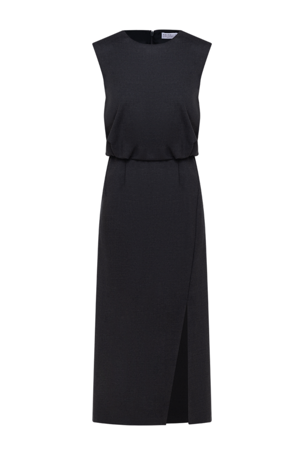 Brunello Cucinelli women's gray wool maxi dress 183862 - photo 1