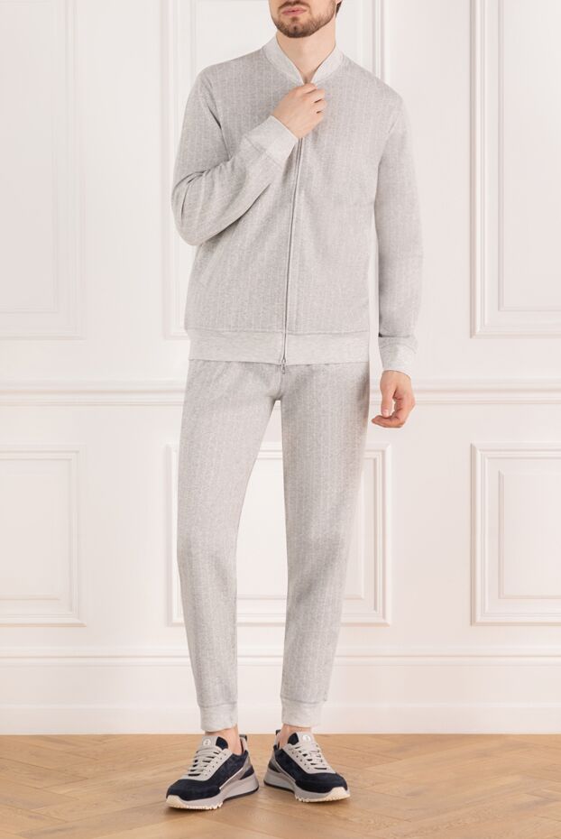 Brunello Cucinelli gray men's tracksuit with zipper 183889 - photo 2