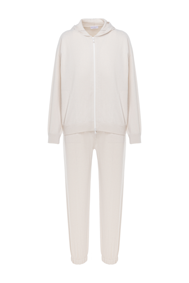 Brunello Cucinelli спортивный костюм из кашемира с капюшоном женский белый 184584 - фото 1