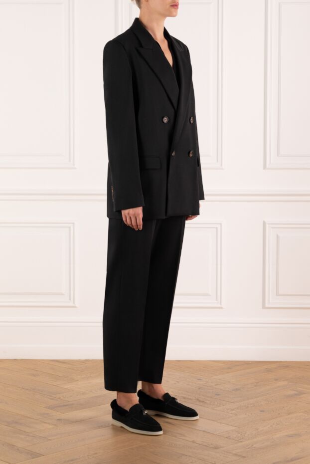 Brunello Cucinelli classic women's double-breasted suit black 184595 - photo 3