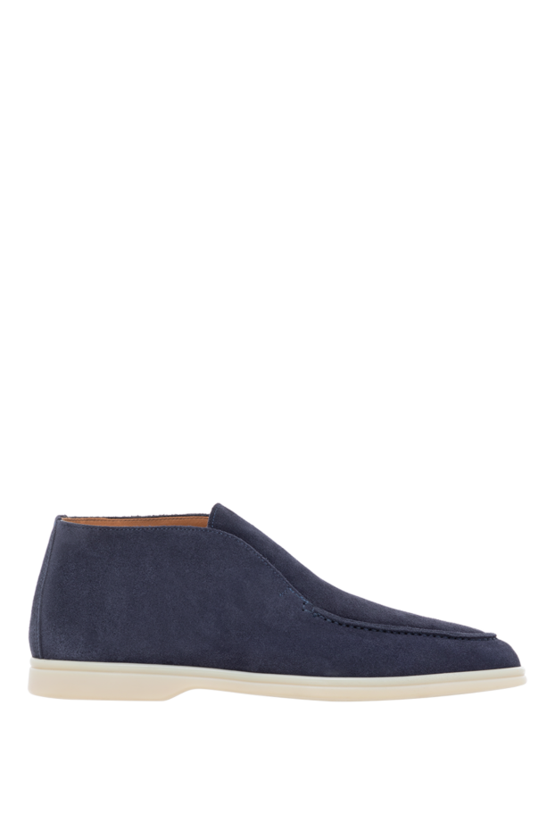 Cesare di Napoli blue suede men's loafers on a white sole. 184642 - photo 1