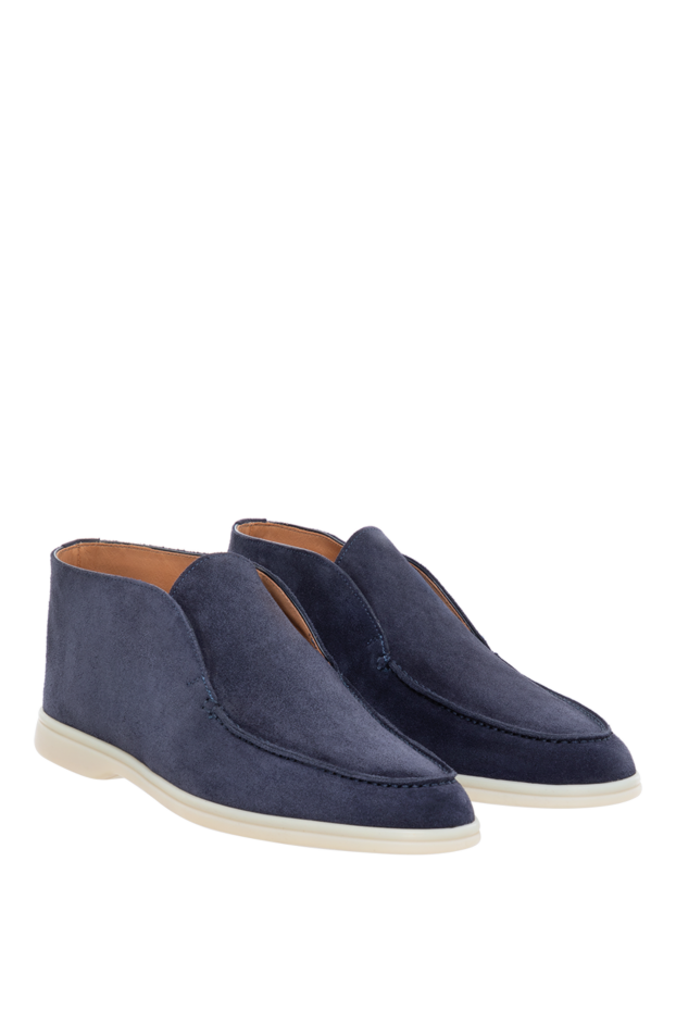Cesare di Napoli blue suede men's loafers on a white sole. 184642 - photo 3