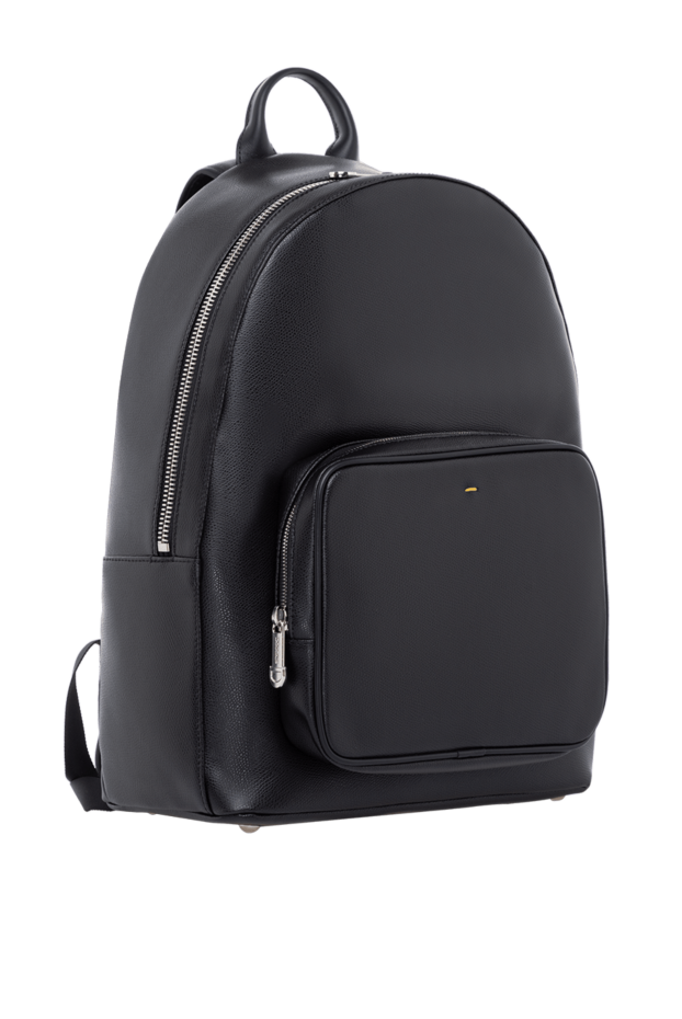 Doucal`s men's black backpack made of genuine leather with a silver zipper
 184657 - photo 3