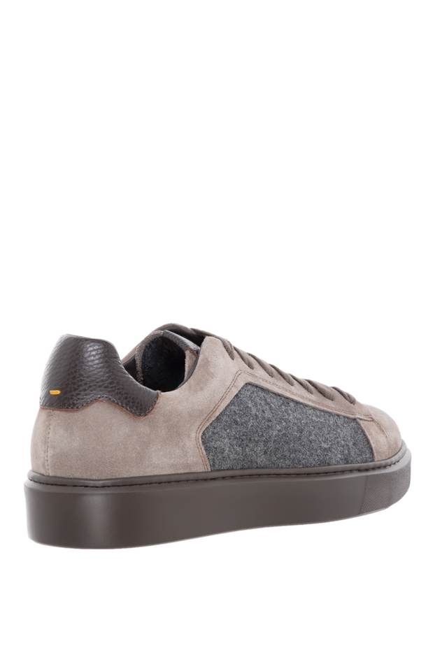 Doucal`s sneakers with grey flannel inserts and mocha suede upper
 184661 - photo 3