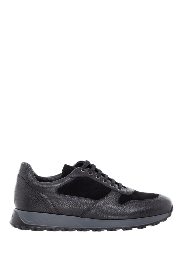 Doucal`s men's black suede and leather sneakers 184662 - photo 1