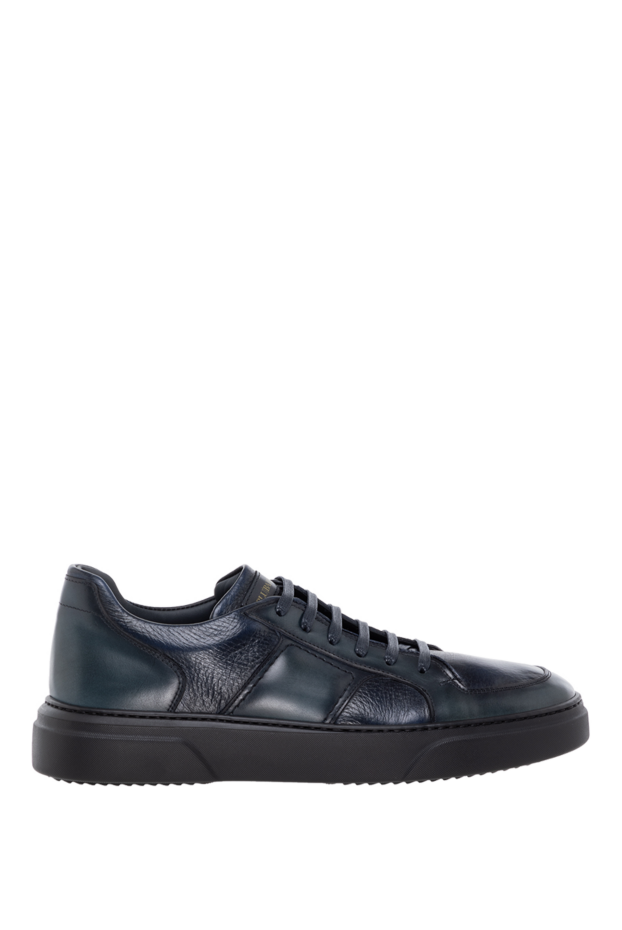 Barrett men's blue leather sneakers with fur 184704 - photo 1
