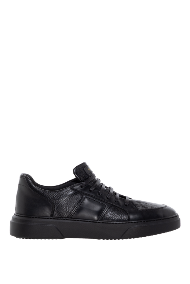 Barrett men's black leather sneakers with logo 184705 - photo 1
