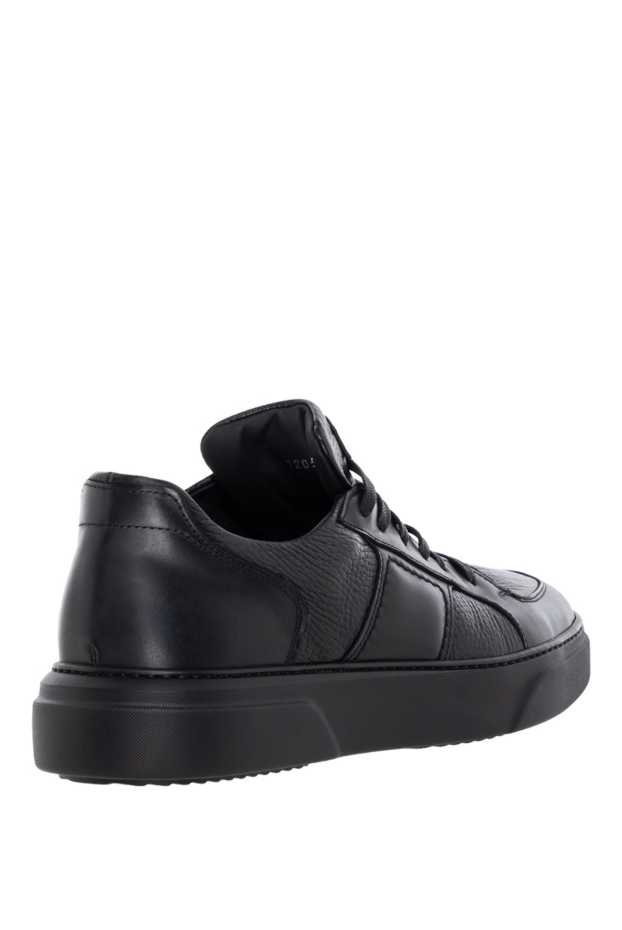 Barrett men's black leather sneakers with logo 184705 - photo 3