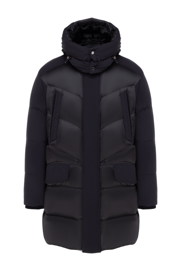 Moorer men's long down jacket albert black with a hood 184720 - photo 1