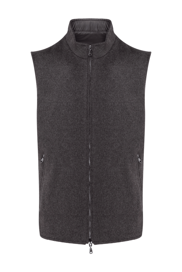 Barba Napoli men's vest with a zipper made of wool and cashmere brown 184729 - photo 1